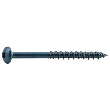 Torquemaster Masonry Screw, 3/16" Dia., Pan, 3 1/4 in L, Steel Blue Ruspert, 100 PK 52449